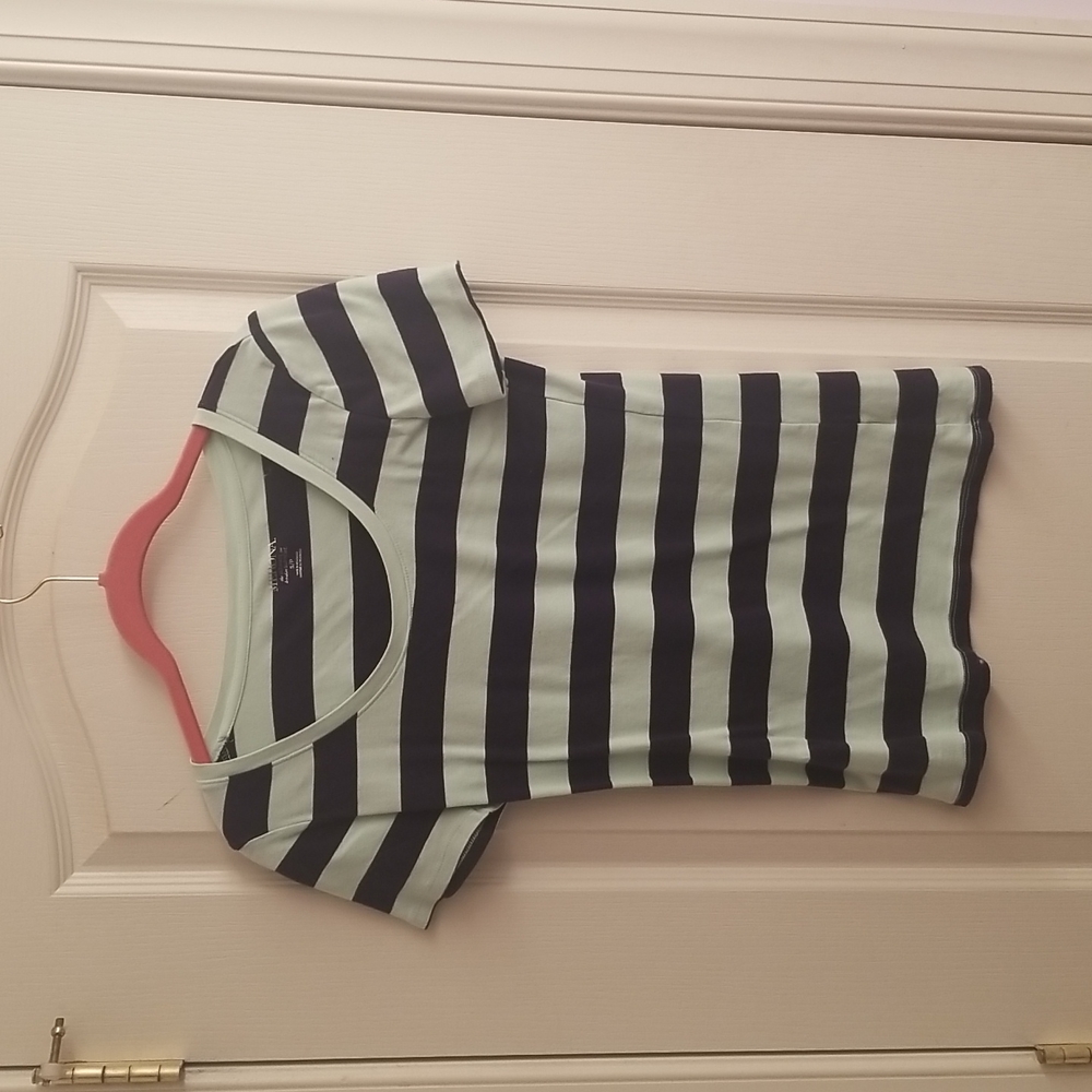 Mint & Navy Scoop Neck Shirt